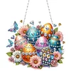 (US Only)Acrylic 2D Flat DIY Butterfly Easter Egg Diamond Painting Set Hanging Pendents