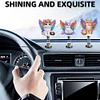 5Pcs Diamond Painting 2D Flat Angel Cat Shake Car Ornaments for Center Console