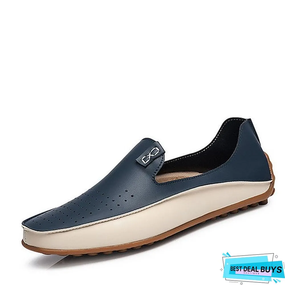 Mens Summer Flat Comfort Designer Outdoor Loafers Slip-Ons Boat Shoes Non-Slipping Yellow