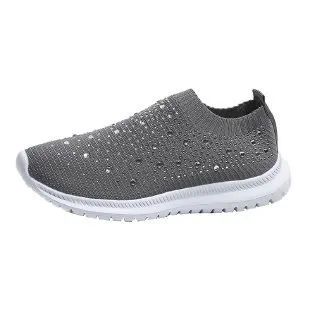 Yyvonne Spring And Autumn New Fashion Leisure Water Drilling Flying Women's Sports Style Casual Women's Single Shoes