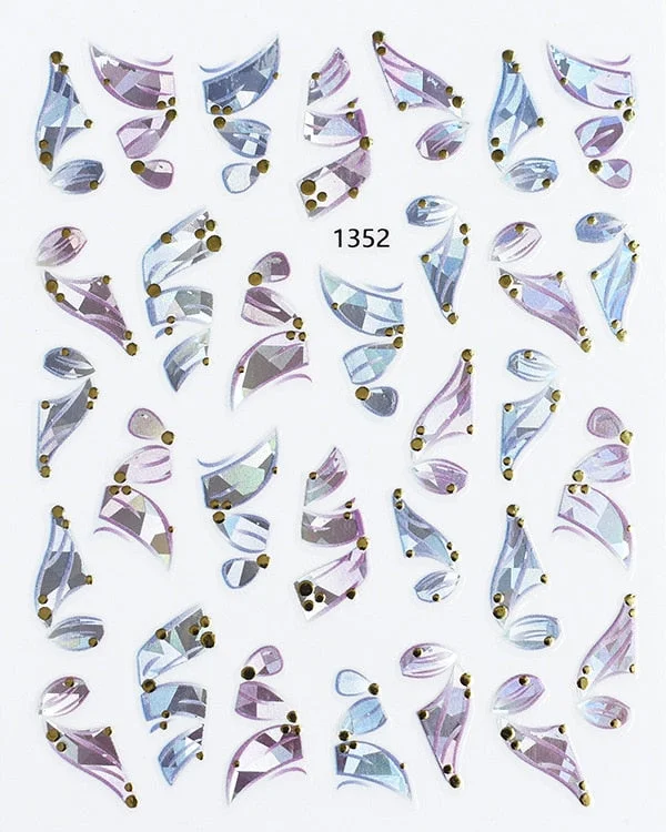 3D Swirl Lines Nail Sticker Geometry Irregular Whirling Wave Cow Print Decal on Nails Art Charms Manicure Slider Tip Accessories-Nail Inspo