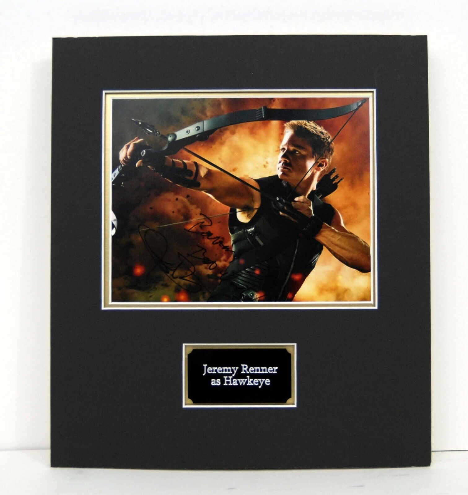 Jeremy RENNER Hawkeye Thor Marvel Signed & Mounted Photo Poster painting Display AFTAL RD COA