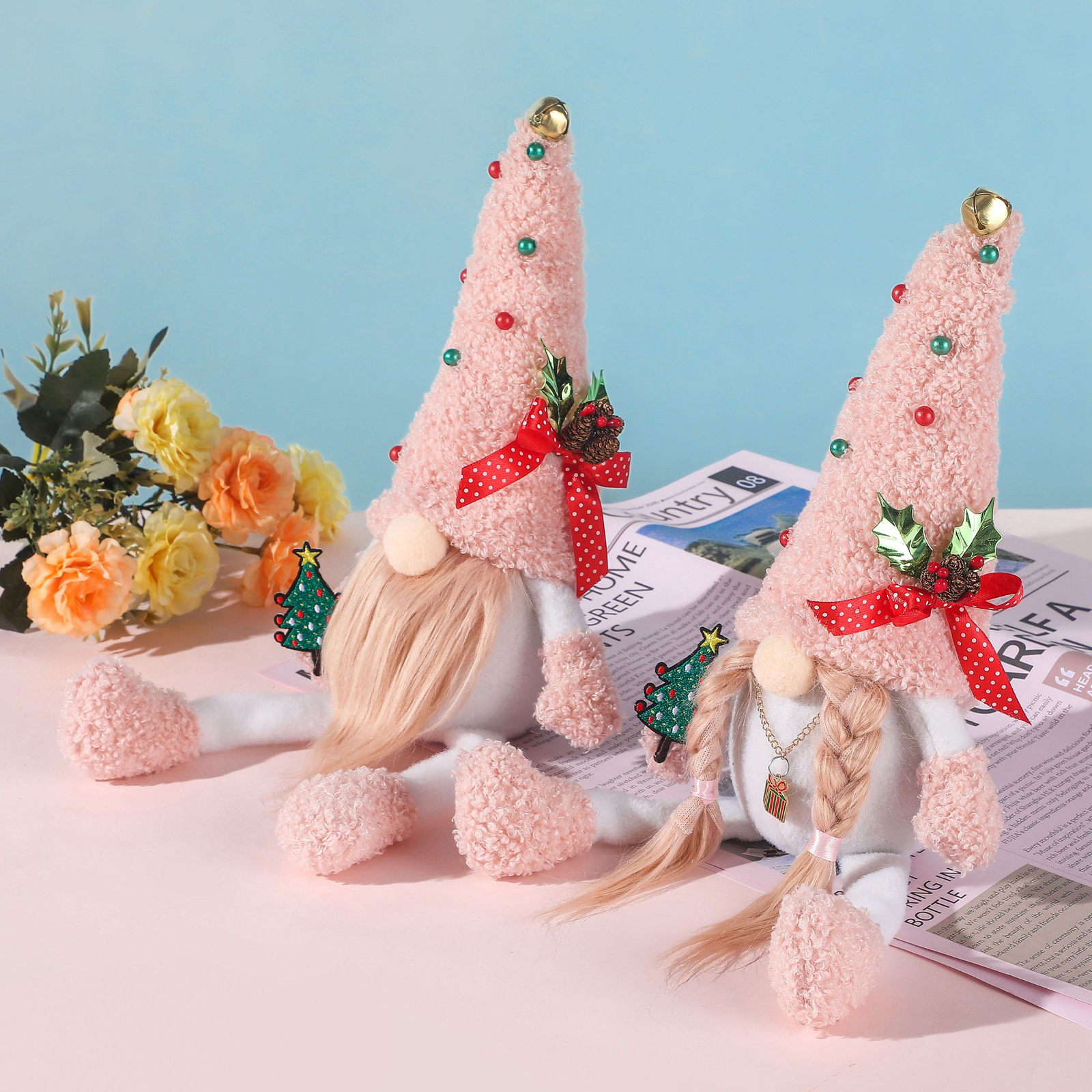 

Holiday Gnome Handmade Swedish Tomte Faceless Plush Doll Party Decoration, 501 Original