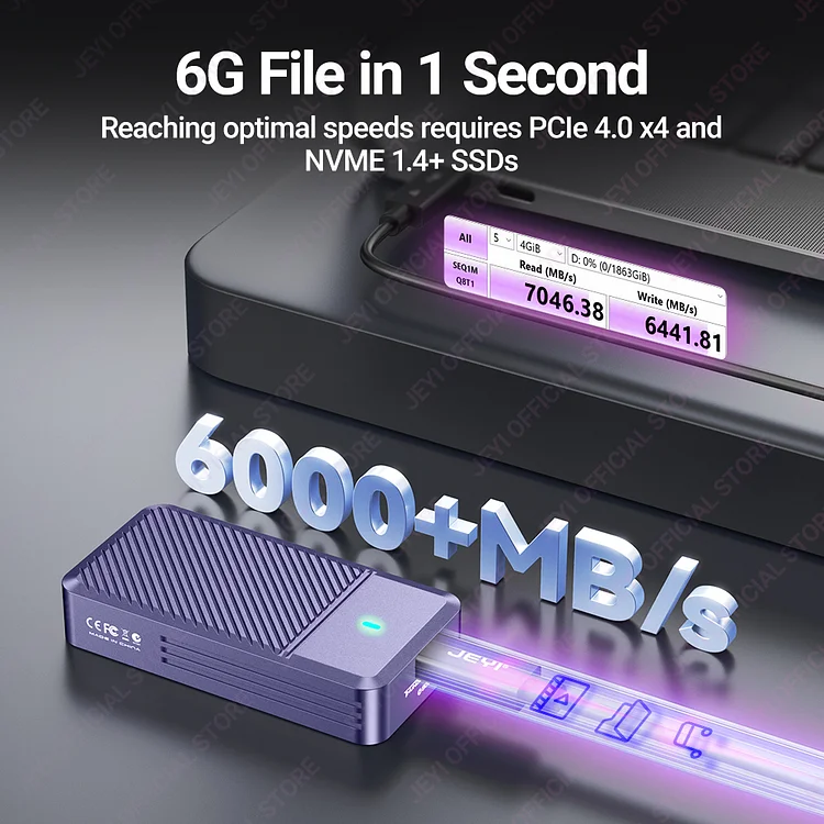 JEYI 80Gbps Thunderbolt 5 M.2 NVMe SSD Enclosure Transfer