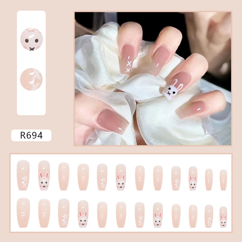 Simple And Cute Classic Style Autumn And Winter Wear Armor Cheap Hot Sale Nail Sticker Caramel Amber Finished Product Fake Nails