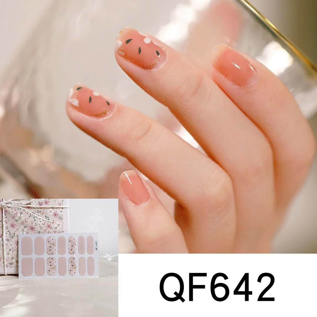 Fake nails with glue designed 24pcs French Ribbon Wear Long Paragraph Fashion Manicure Patch False Nails Wearable Nail Patch TY-Nail Inspo