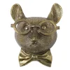 Sculpture murale avec t&ecirc;te d'animal avec lunettes, pendentif animal en r&eacute;sine d&eacute;coration murale