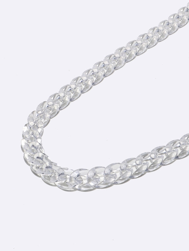 Simple Retro Acrylic Transparent Glasses Thick Chain