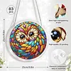 (25cm)DIY Acrylic Jigsaw Puzzle Window Hanging with Hanging Chain DIY Stained Glass Decoration Round Window Puzzle Decor for DIY Craft Project (Stained Glass Owl)