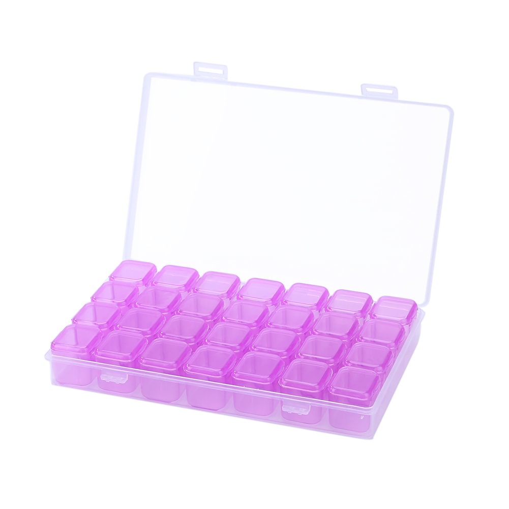 28 Slots Storage Box Nail Art Rhinestone Jewelry Display Case