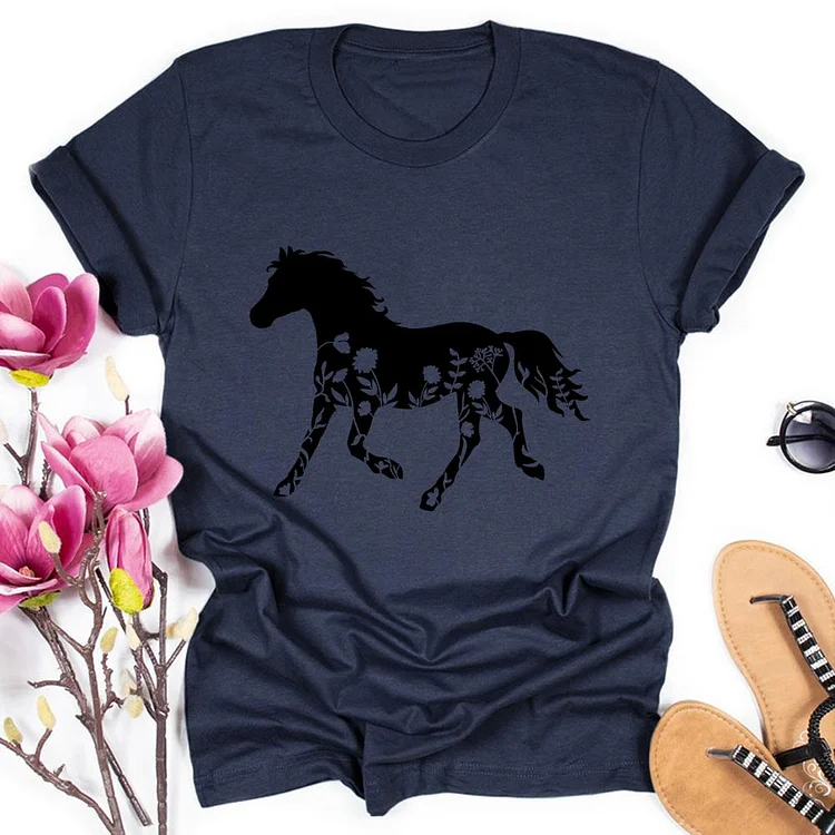 Love Horse Round Neck T-shirt