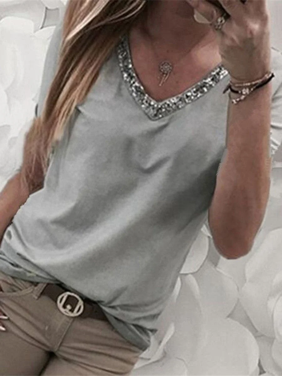 V-Neck Short Sleeves T-shirt