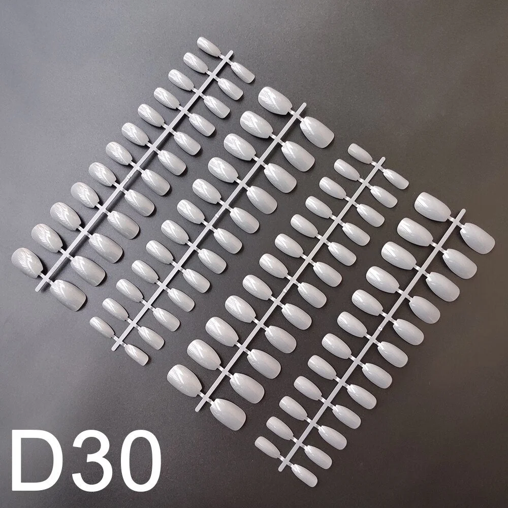10 Sets Short Coffin Shape False Nail Tips In Same Color 24 Pieces/Set 10 Sizes Press on Fake Nails Manicure Finger Nail Tips-Nail Inspo