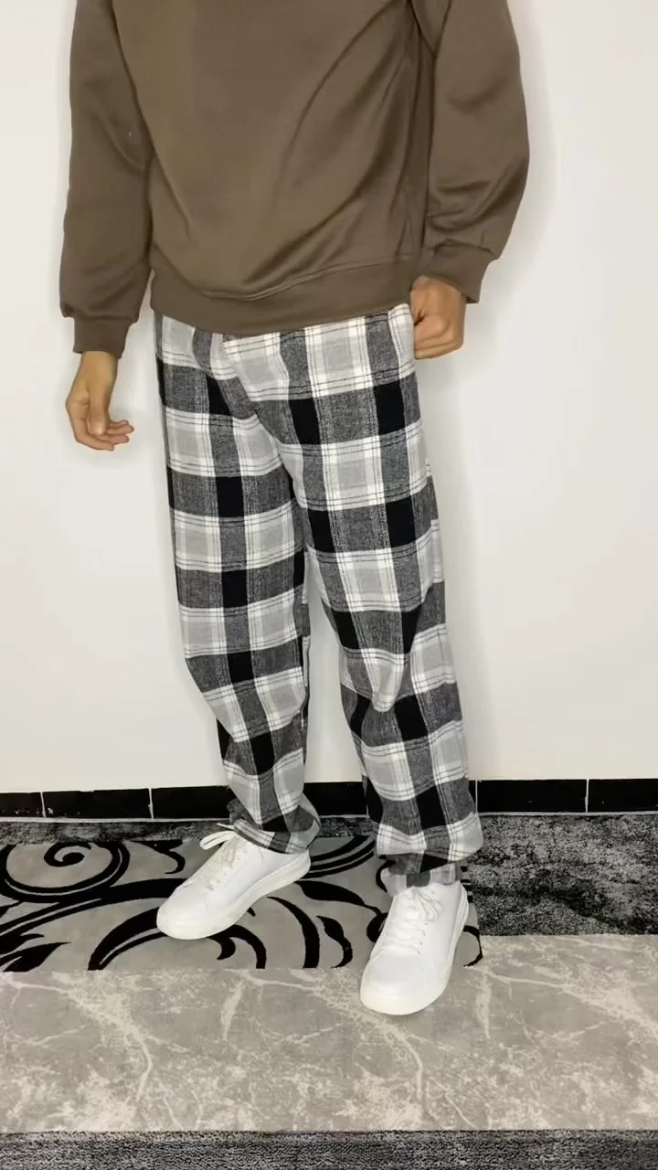 Men's Check Print Casual Pants