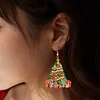 6 Pairs Double Sided Christmas Tree Diamond Painting Earrings for Women Girls