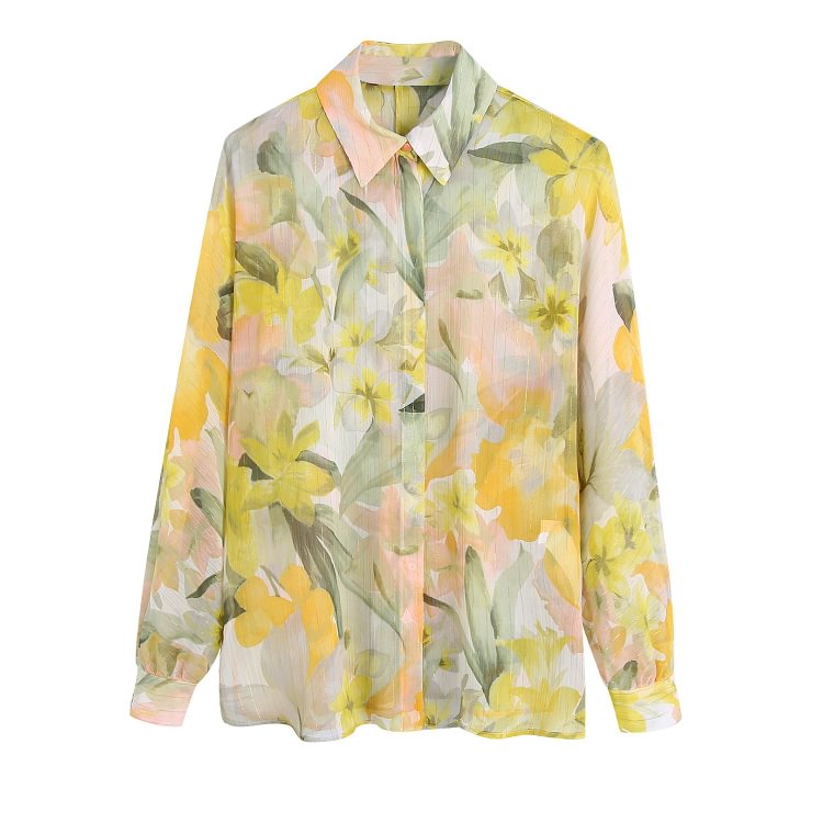 Fashion Flower Print Shirt and Bottom
