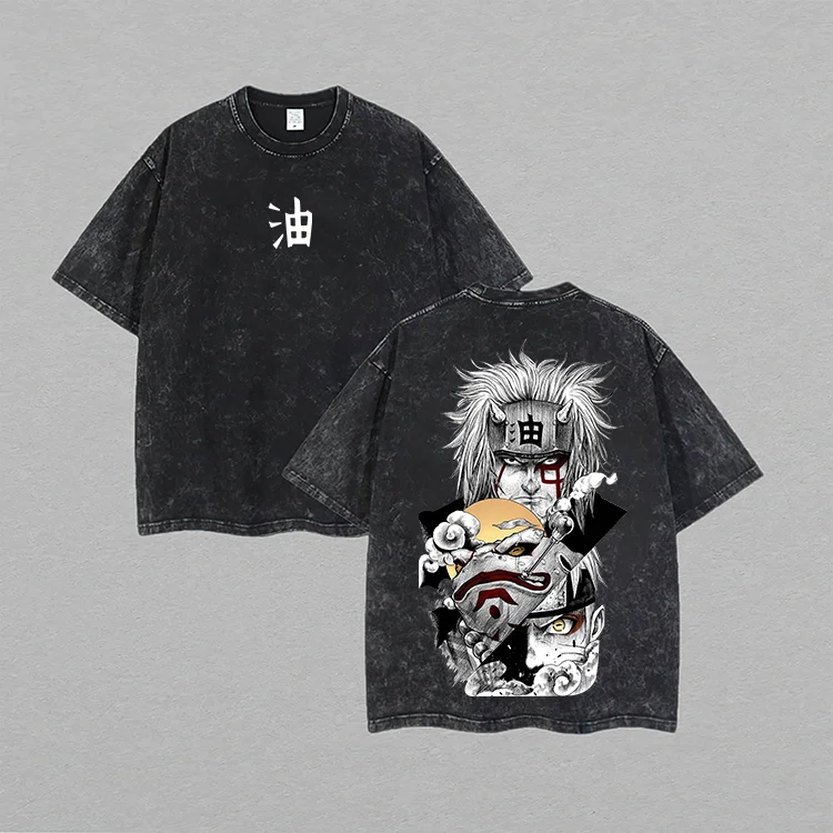 Jiraiya Naruto Printed Unisex Washed T-Shirt