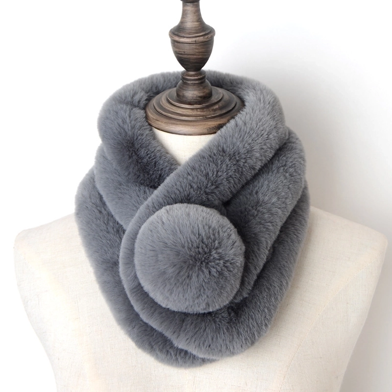 Unisex Elegant Vintage Style Solid Color Imitation Fur Scarf