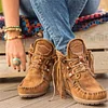 Women's Retro Fringe Moccasin Warm Leather Boots
