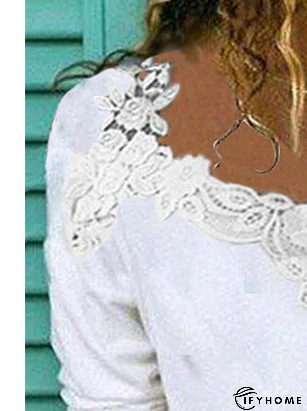 Plants Cotton Blends Crew Neck Long Sleeve Tunic T-Shirt | IFYHOME