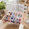 24Pcs Round Bottles with Insert Diamond Painting Containers Multi Purpose Portable Plastic Case Box with Stickers & Compartments Arts Crafts Storage Bottle for Hardware Rhinestone