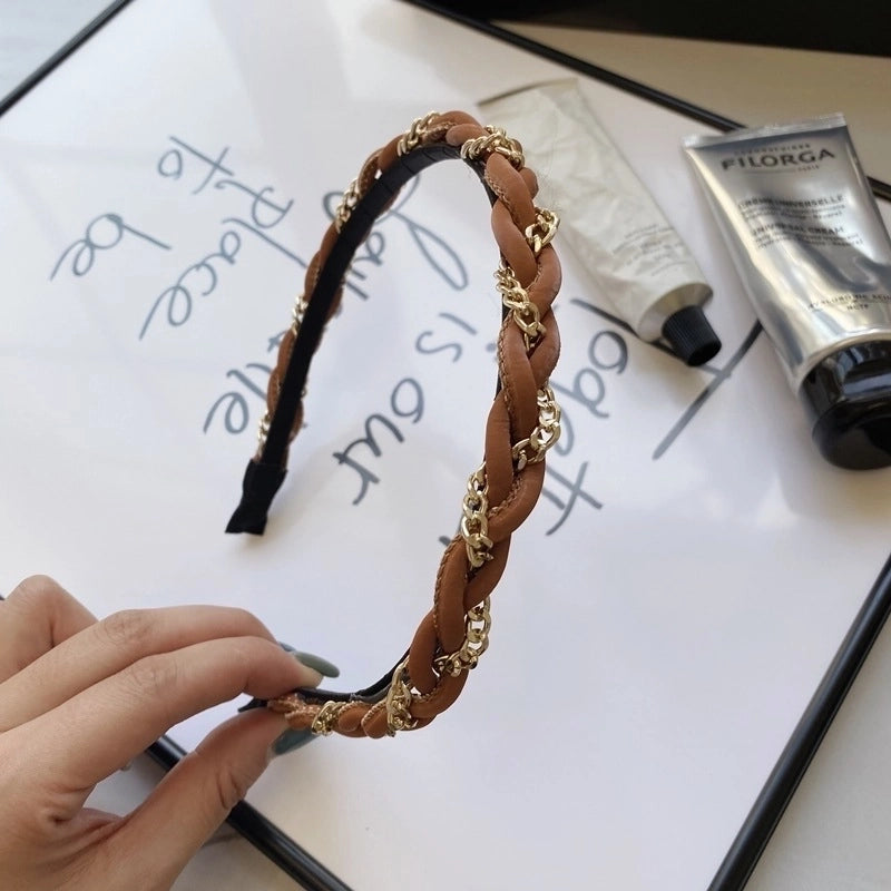 Women’s Fashion C Shape Cloth Handmade Artificial Pearls Rhinestones Hair Band