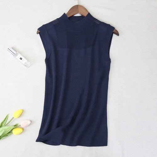 Sexy Women Top Fashion Women White Shirt Sexy Street Style Ladies Tops Tank Tops Knitted Solid Wild Ice Silk Knitting 2922 50
