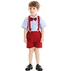 Baby Boy Gentleman Short Sleeve Bowtie Suspenders Shorts Sets