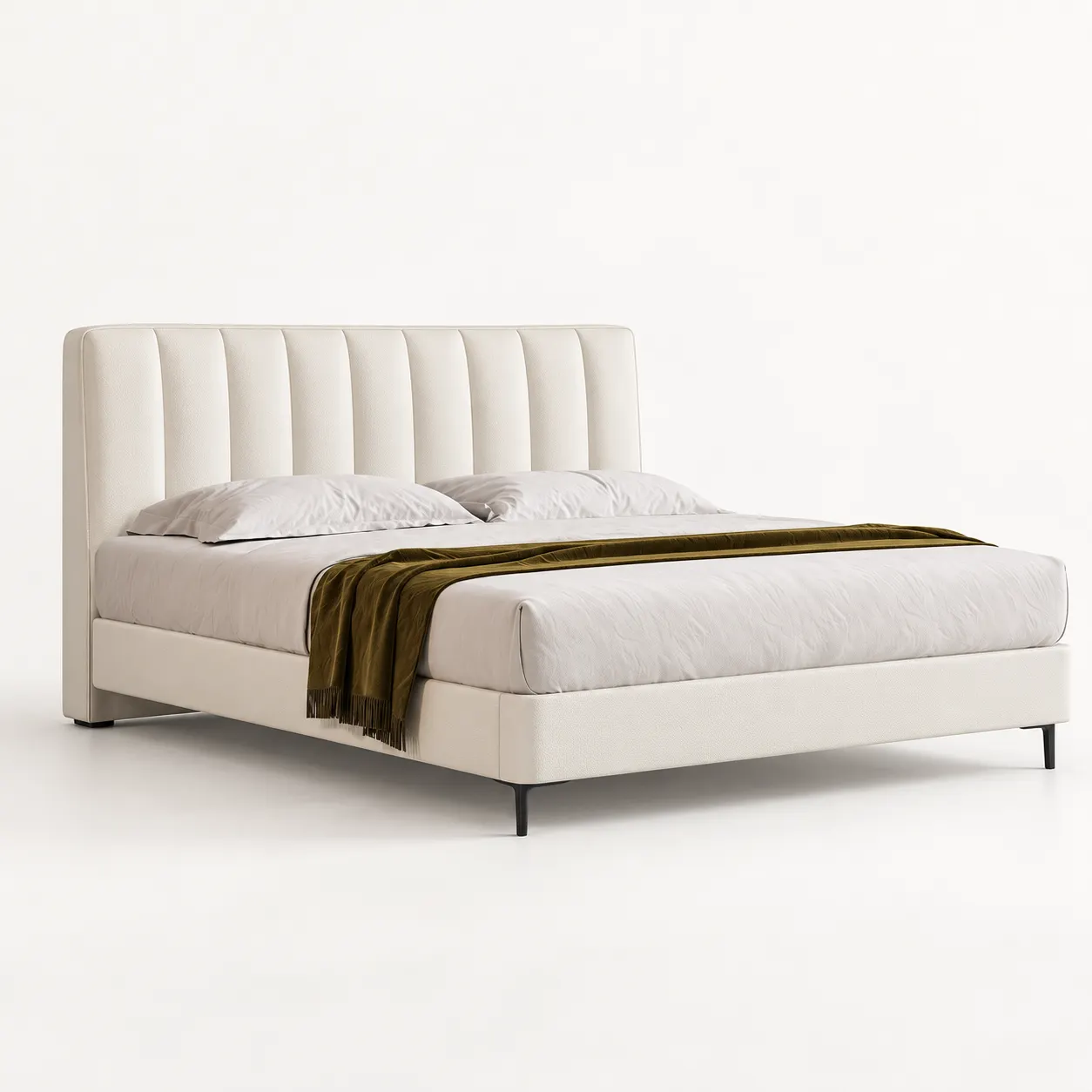 Upholstered Bed 229233 — white studio view
