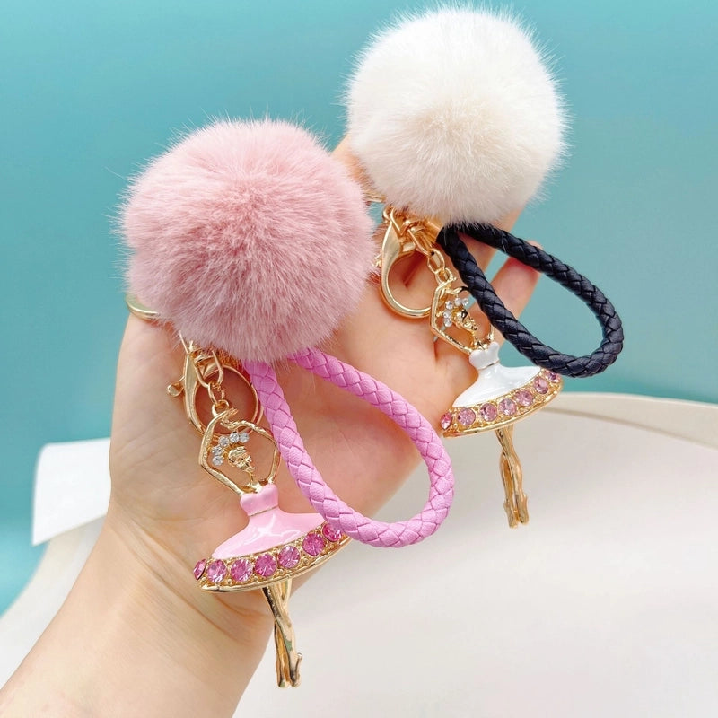 Korean Style Human Imitation Pearl Metal Unisex Keychain