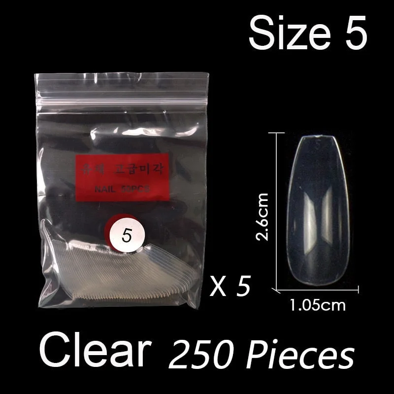 250 Pieces Same Size Oval Shape False Nail Tips For Drawing Nail Art Tips Design Prastic Acrylic Full Nails Size 0 1 2 3 4 5 6-Nail Inspo