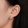  925 Silver Lucky Four-Leaf Clover Stud Earrings 
