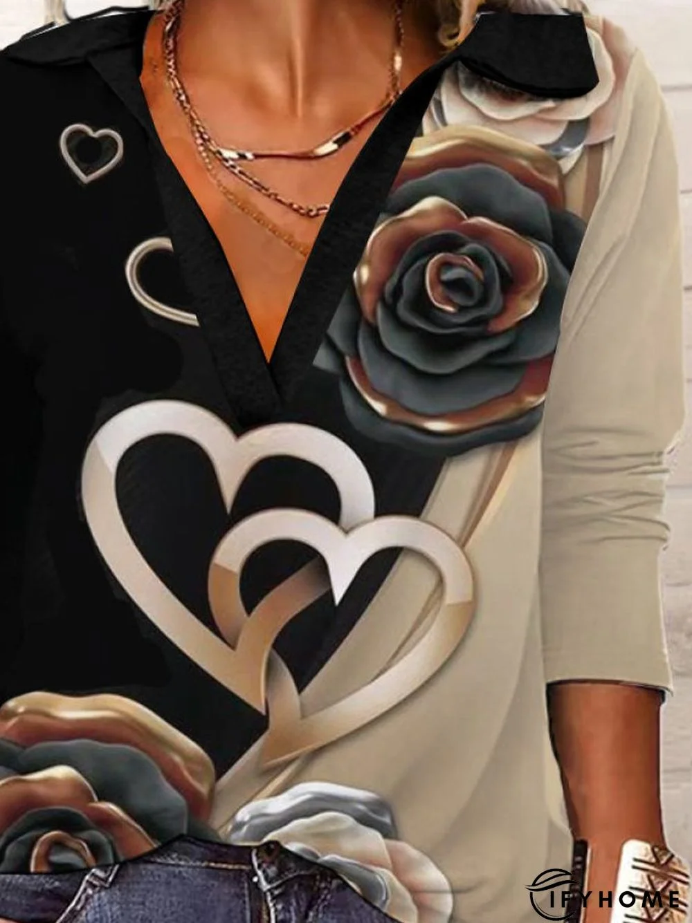 Regular Fit Casual V Neck Top | IFYHOME