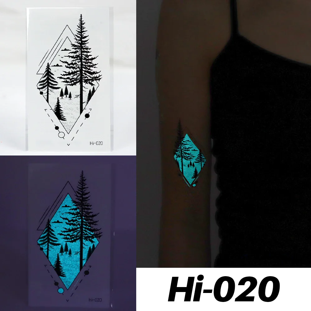 Sdrawing Luminous Tattoo Stickers Labyrinth Glowing Temporary Geometric Tattoo Waterproof Small Tatoo Body Art Fake Tattos Men Women