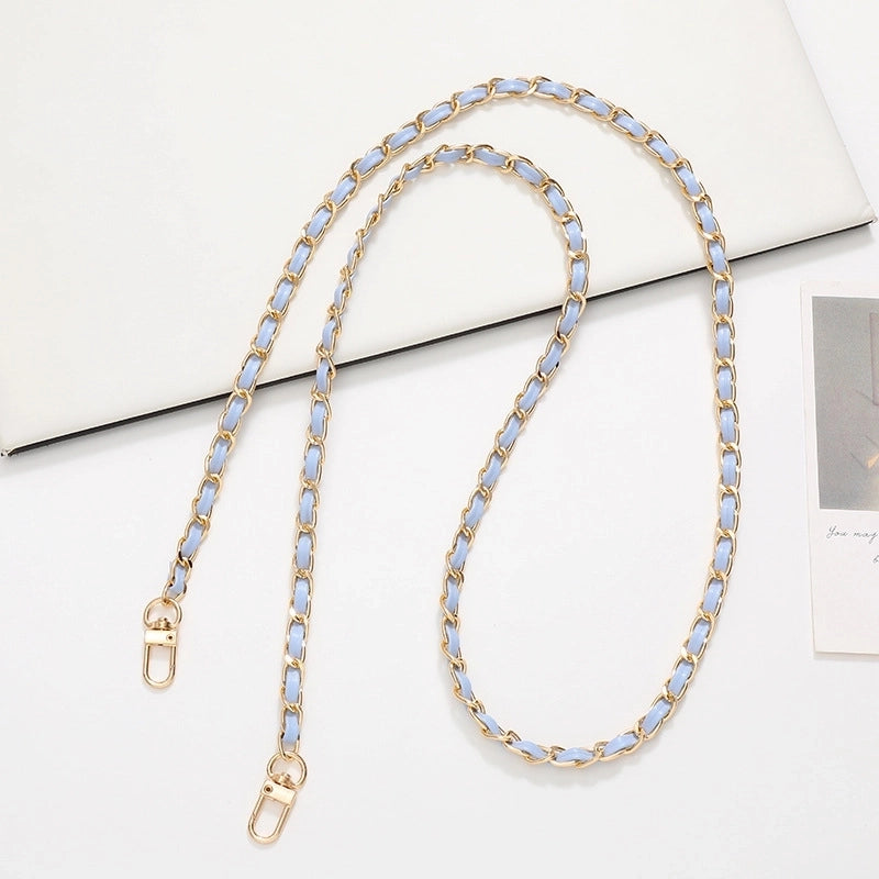 Elegant Solid Color Pu Leather Plating Chain Bag Pendant Mobile Phone Chain