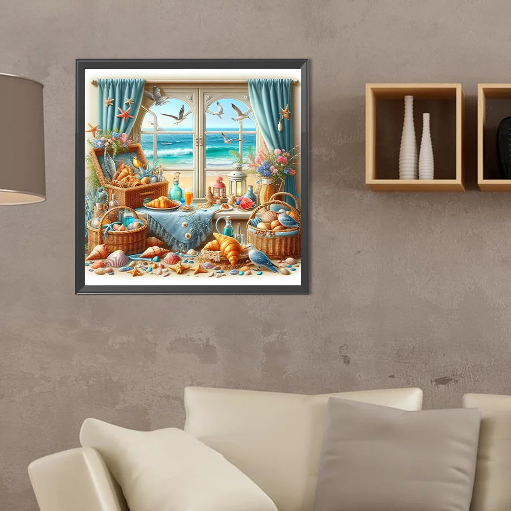 Diamond Painting - Full Round Drill - Sea View(Canvas|40*40cm)