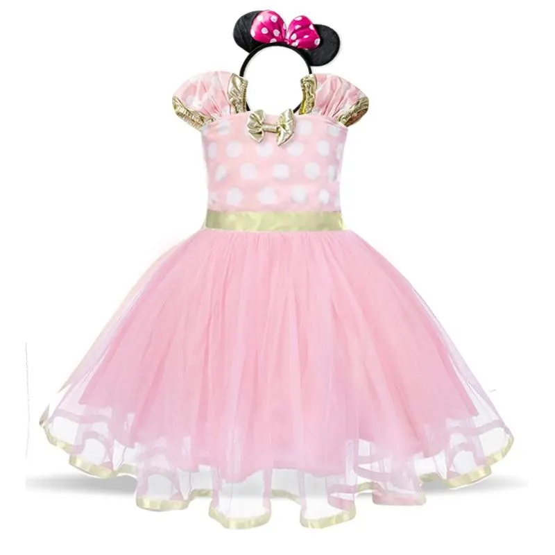 Fancy Kids Dresses for Girls Birthday Halloween Cosplay Cartoon Mouse Dress Up Kid Costume Baby Girls Kids 2 6T Wear