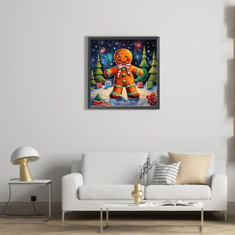 Partial AB Diamond Painting - Full Round Drill - Gingerbread Man(Canvas|45*45cm)