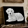 DIY Pearl Painting Dog for Home Wall Decor with Frame(20x30cm)