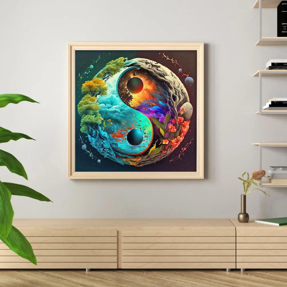 11CT Full Stamped Cross Stitch - Tai Chi(Canvas|40*40CM)