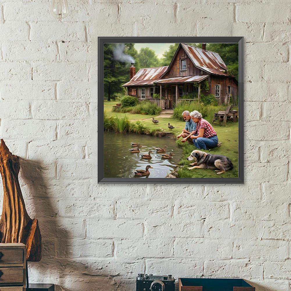 Diamond Painting - Full Round Drill - Old Couple(Canvas|40*40cm)