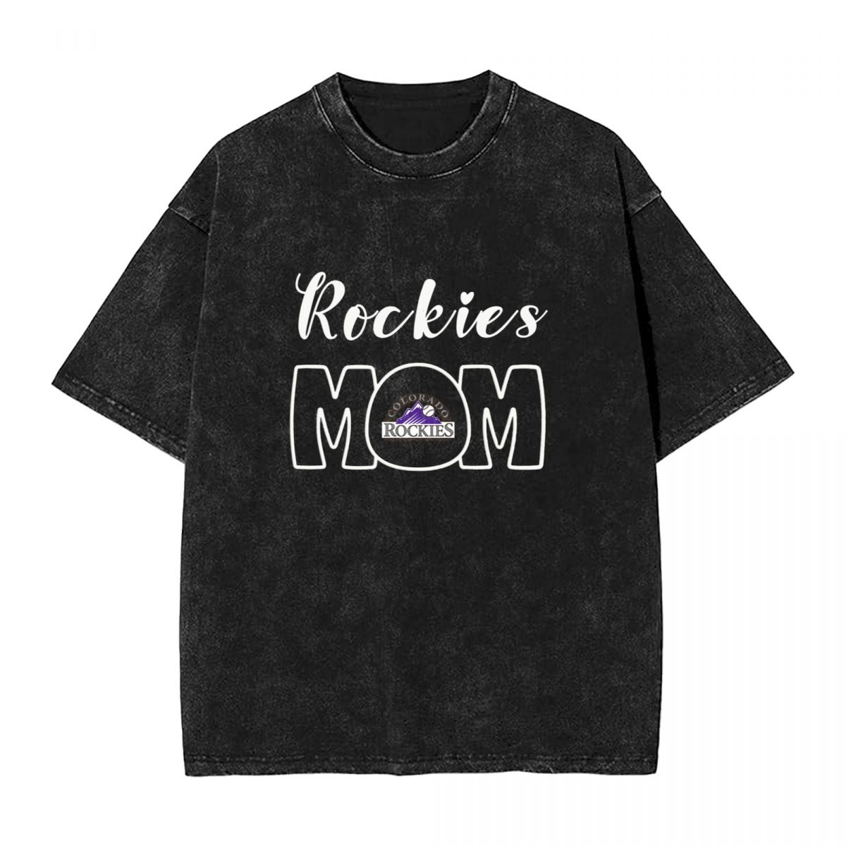 Colorado Rockies Mom Washed Oversized Vintage Men's T-Shirt