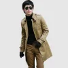 Business Men Casual Windbreaker Single Breasted Slim Office Trench Coat Spring Autumn New Streetwear Khaki Overcoat Oversize