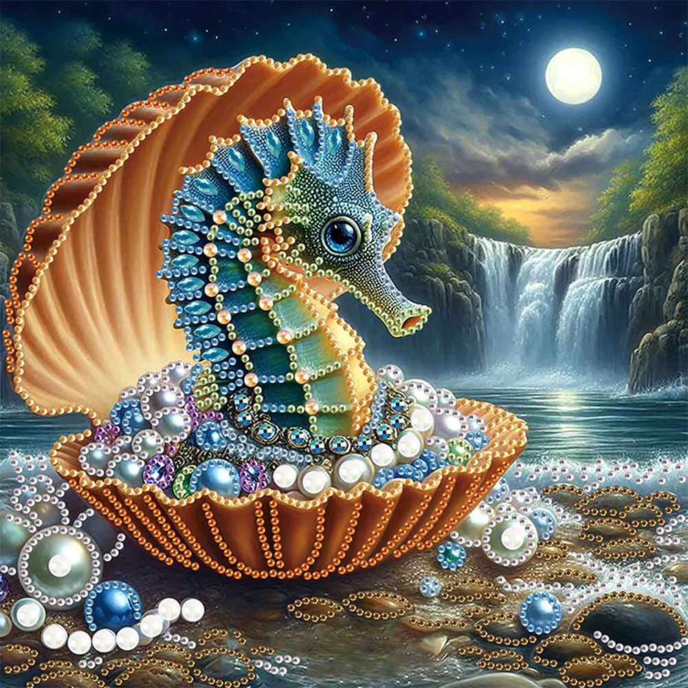 Jewel Seahorse 30*30cm(canvas) special shaped drill diamond painting