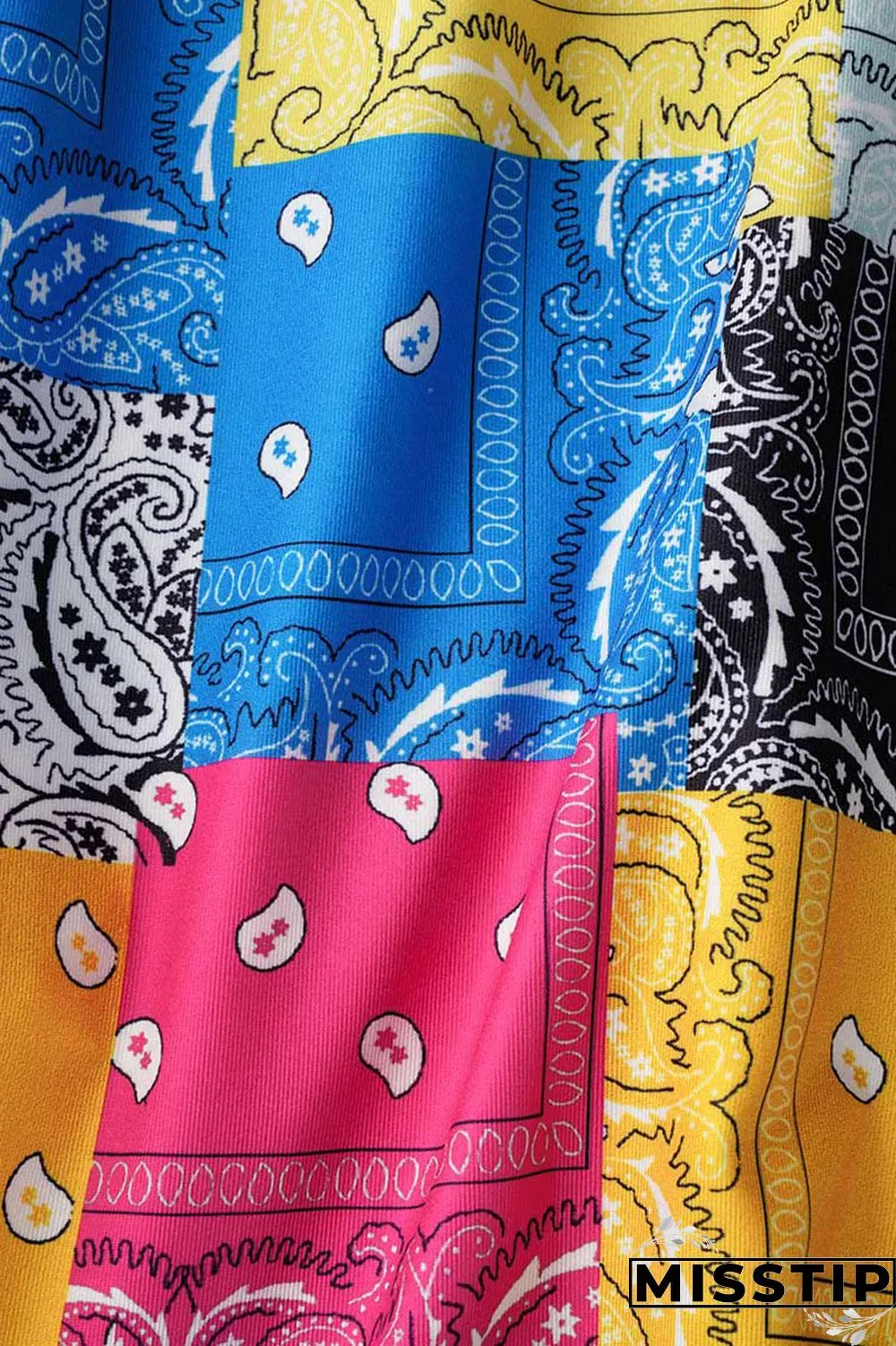 Yellow Casual Print Patchwork O Neck Plus Size Two Pieces