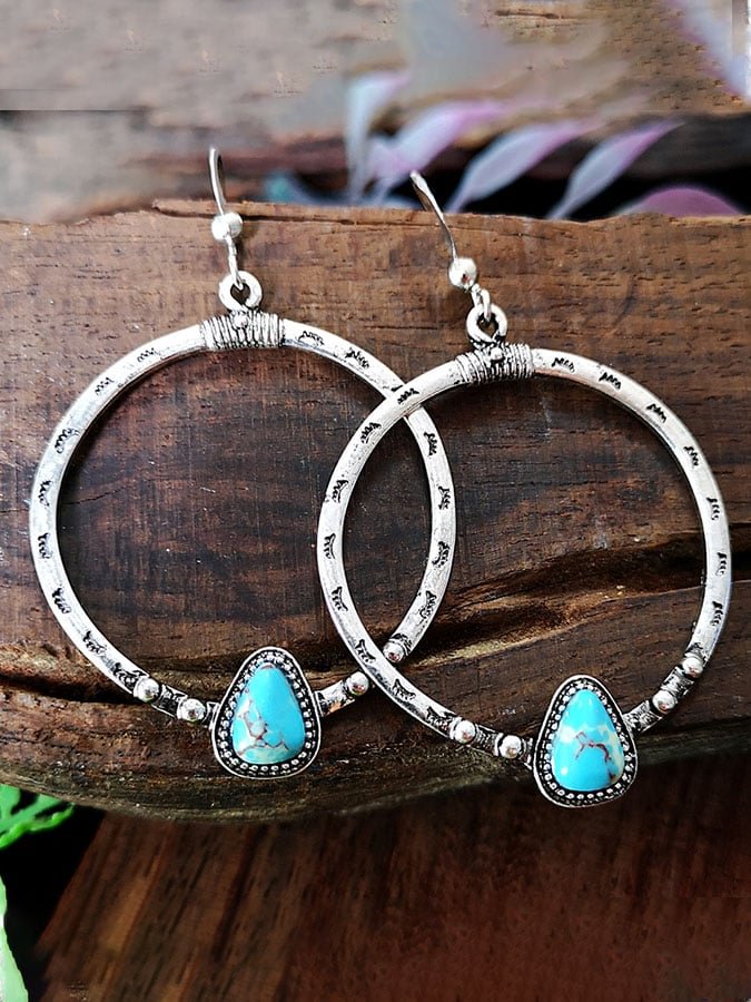 Vintage Silver And Turquoise Earrings