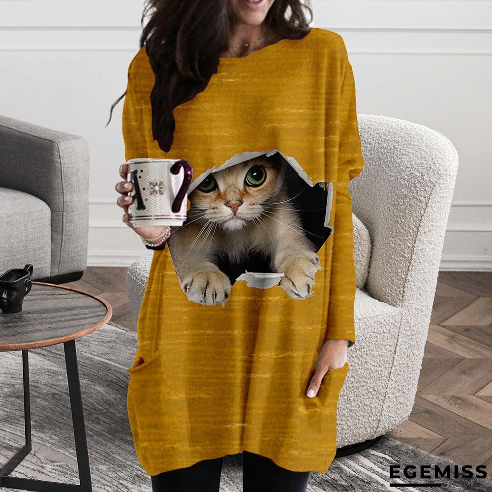 Cat Print Dress | EGEMISS
