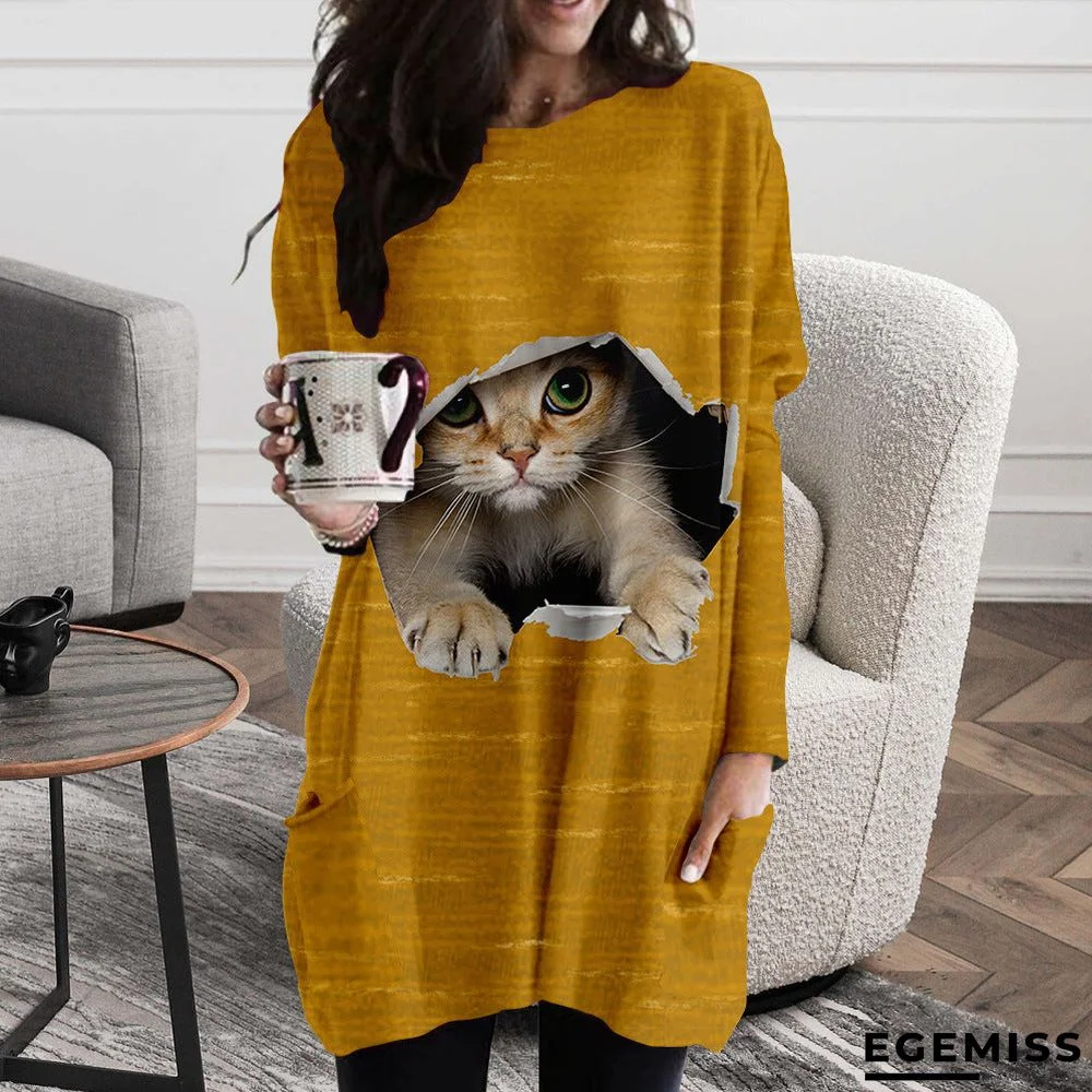 Cat Print Dress | EGEMISS