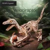 Velociraptor Mechanical Wooden Dinosaur Model