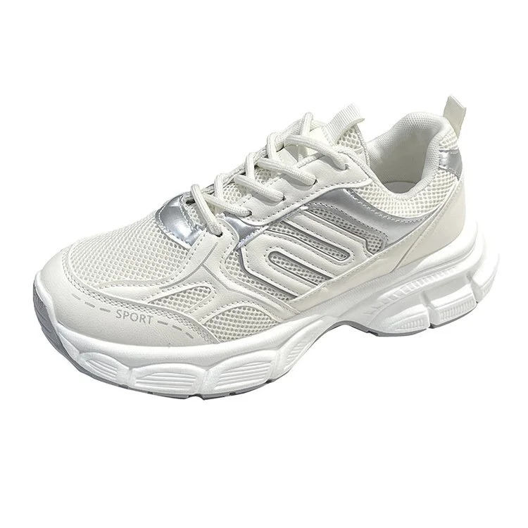 Churchf Churchf New 2024 Summer Breathable Mesh Sports Forrest Gump Shoes Silver Trend Casual Shoes